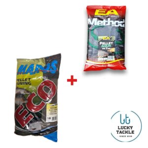 Method feeder komplektas MAROS Pellet Aqua Uni 2mm ir MAROS ECO Braškė (šaltam vandeniui) 1 kg